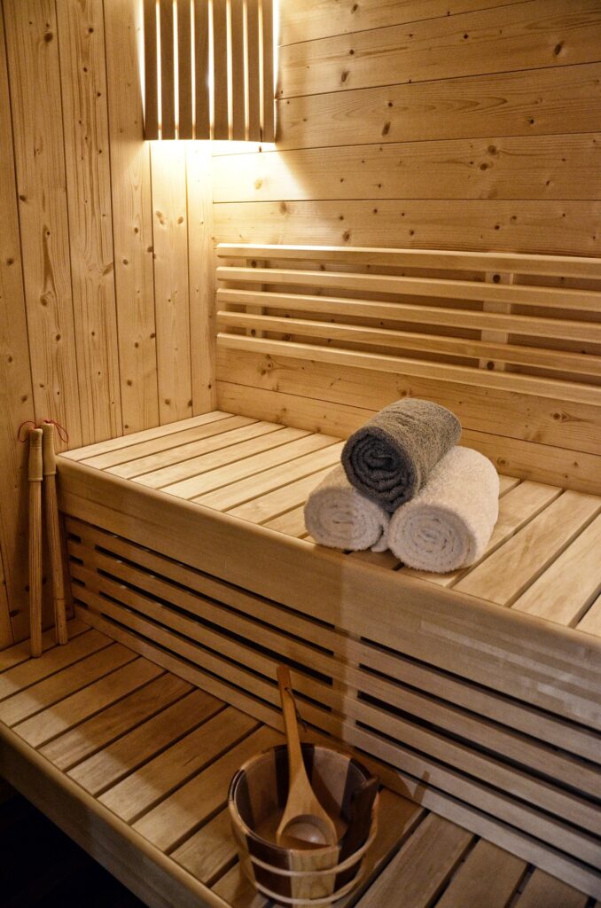 Sauna mit Handtücher