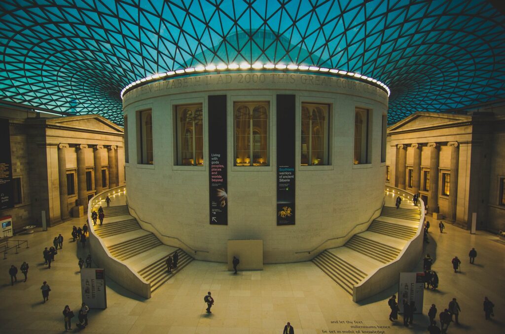 Visit London, British Museum on a sunny day